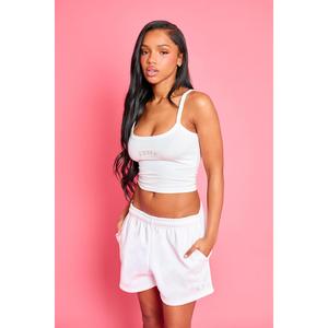 Kaiia Logo Mini Sweat Shorts White