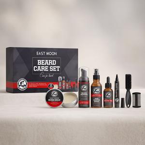 Men's Deluxe Beard Kit (30ML+10g+60ML+60ML+50g),Includes The Entire Beard Care Process, Gentle Cleansing, Moisturizing Care, Repair Frizzy Beards, Holiday Gifts, Father's Day Gifts