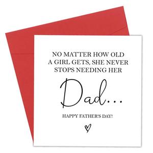 Father's Day Greeting Card with Envelope, Happy Fathers Day Card, Card Heartfelt Expression Of Love and Gratitude, Perfect for Fathers Day Gift