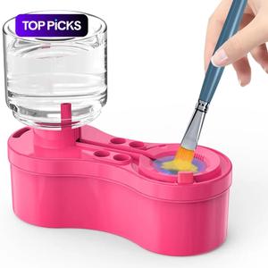 Painting Brush Cleaner, Brush Cleaning Tool with Drain Box, Water Storage Bottle & Brush Holder, Paint Brush Cleaner for Acrylic, Watercolor & Water-Based Paints, School Supply, Artist Supplies, Student Painting Supplies #TOP PICKS