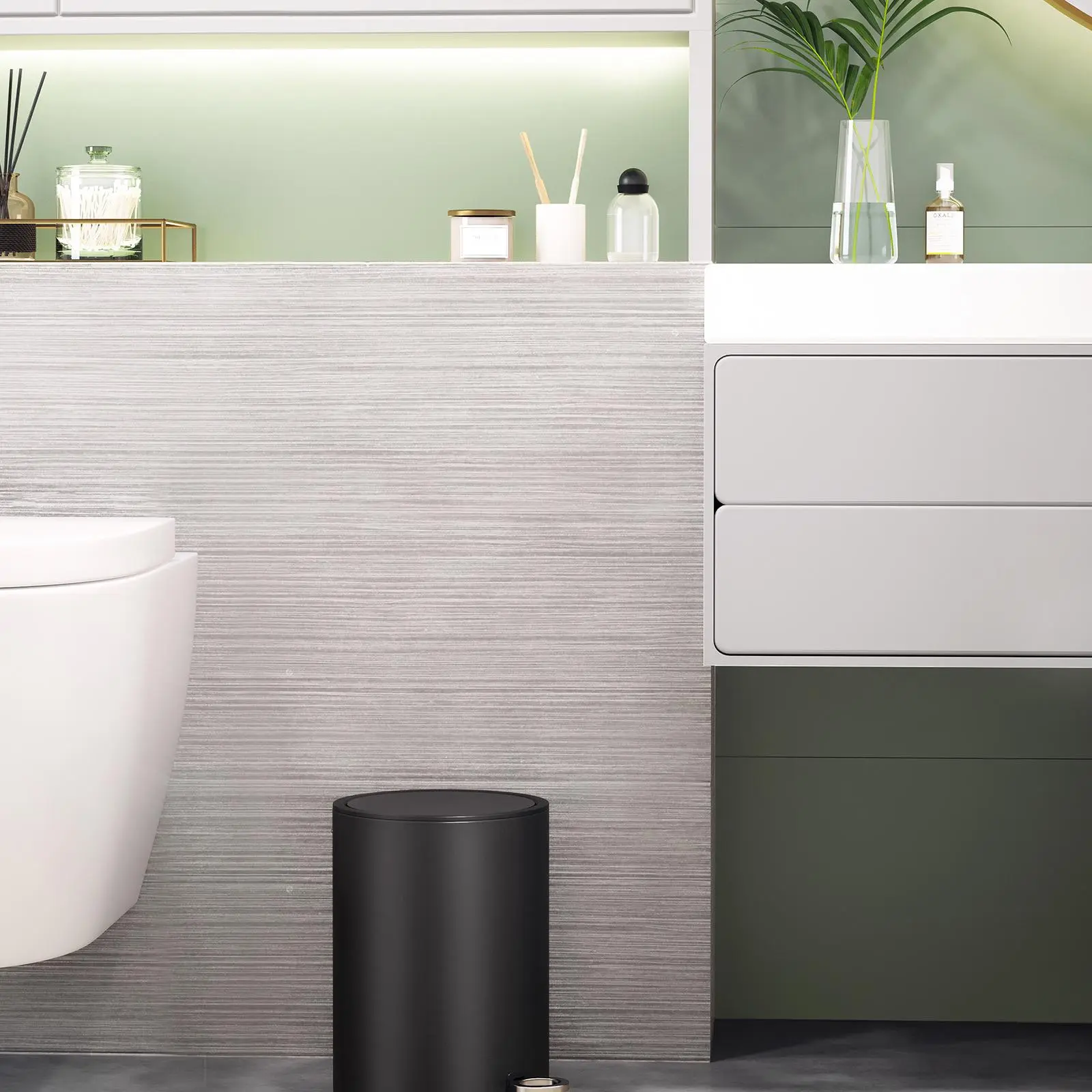 Small 3L Waste Bin with Lid – Soft Close Bathroom & Toilet Cosmetic Bin