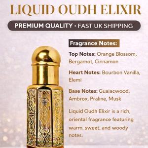 Liquid Oudh Elixir extrait parfum  oil  - Vanila,  Gourmand, Woody Fragrance -