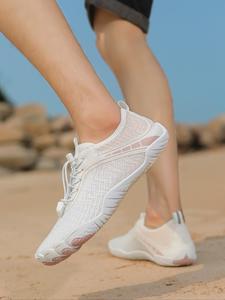 Men's Sporty Drawstring River Trekking Shoes, Casual Quick Drying Breathable Comfortable Sports Shoes, Water Shoes, Outdoor Hiking Fitness Climbing Shoes