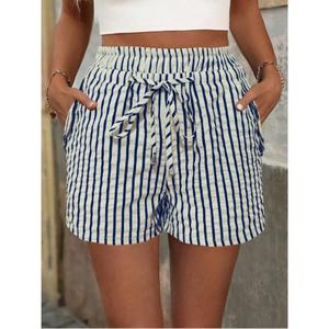 Women's Striped Print Shorts, Summer Casual Comfortable Shorts, Women's Daily Wear Bottoms, Summer Bottoms, Women's Clothing, Women's Clothing, Loungewear, Casual Wear, Pajamas Nightwear Womenswear tesco  clothing