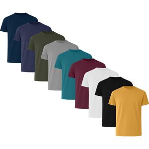 Multi-Pack Mens 100% Cotton T Shirt | 3 Pack or 5 Pack | 'Look Fitter' T-Shirt | Classic Lightly Fitted Design | Super Soft T-Shirt Made with Cotton Stretch | Durable Comfort Stylish | White, Black, Grey, Maroon, Green, Navy, Olive Green, Mustard, Denim