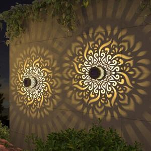 2-Pack Solar-Powered Mandala Outdoor Light, IP65 Wall Fence and Deck Light, Automatic On/Off Christmas Decorative Lantern, Suitable for Garden, Patio, Backyard, an Ideal Holiday Gift