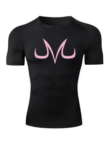 Men's Letter Print Round Neck Sports Tee, Quick Drying Breathable Crew Neck T-shirt for Summer, Casual Sporty Top for Men