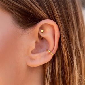 Titanium Star Heart Eyebrow Rook Ring Vertical Labret Lip Stud OUFER Body Jewelry 16G