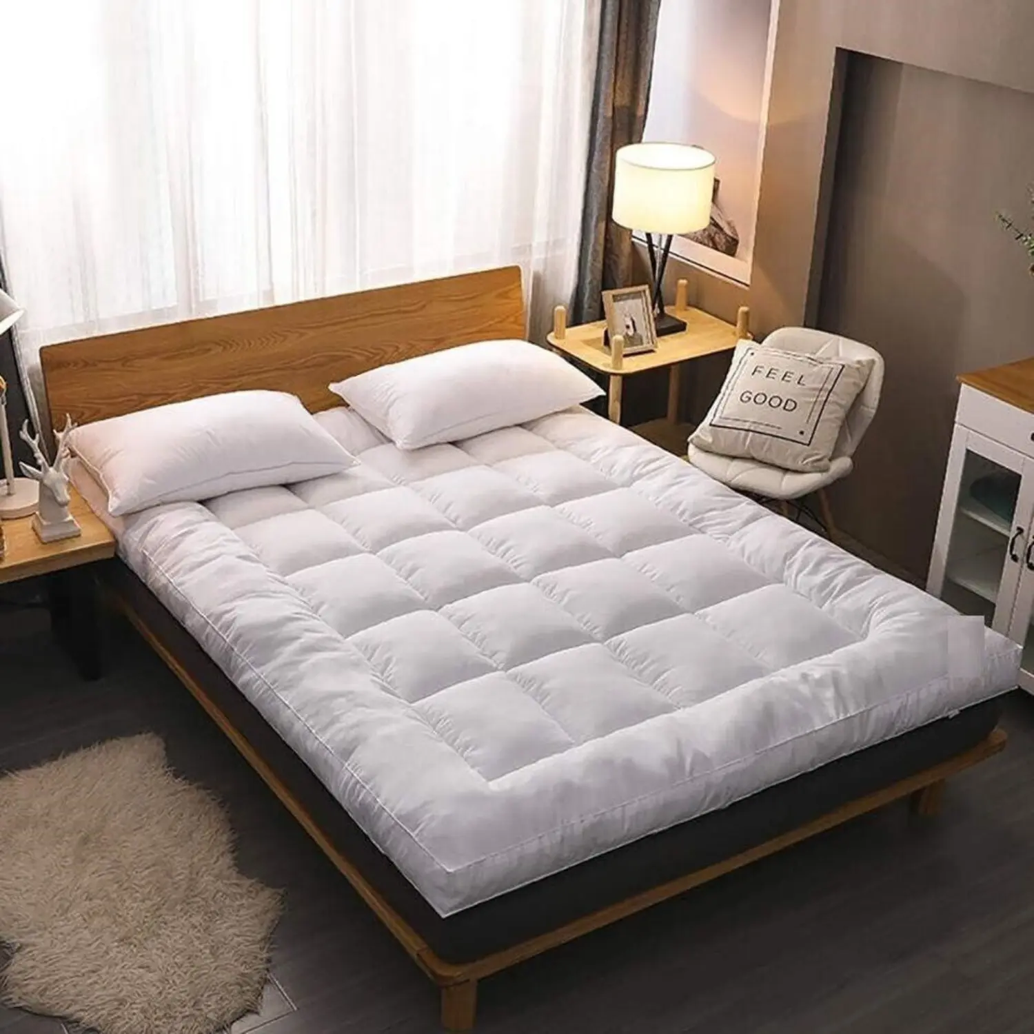 Extra Thick Mattress Topper 10cm Deep Hotel Quality with Elasticated ...
