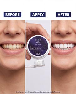 PAP-X Pro White Teeth Whitening Powder - Daily Oral Care for Brighter Teeth, Peroxide Free, Minty Fresh, Vegan Certified, Calcium Carbonate, Cyclodextrin, PAP Formula - Toothbrush