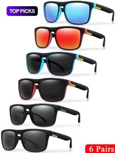 Unisex Simple Style Plain Color Sunglasses for Summer, Trendy Casual Square Frame Sunglasses for Everyday Use, Fashion Accessories for Outdoor Activities