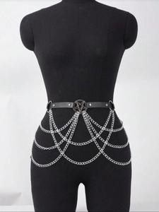Women's Gothic Style Multi-layer Chain Belt, Fashionable Waistband for Jeans & Dress, Trendy All-match & Exquisite Belt for Birthday Gift