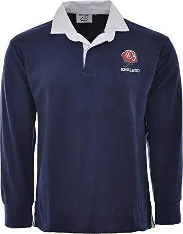 England Rugby Shirt Navy Retro Classic menswear Embroidered logo Traditional English Top All Sizes Collar Cotton Polo Soft Casual Day