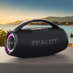 ZEALOT S97 Portable Wireless Speaker, 80W Rechargeable Speaker with RGB Light, IPX6 Waterproof Speaker with Subwoofer