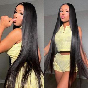 Bling Hair 32 Inch 13x6 Straight Lace Front Wig Brazilian Straight Human Hair Wig For Women 180 Density 13x6 Transparent Lace Frontal Wig Pre Everything