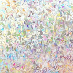 3D Ray Prism Window Sticker, 1 Roll Heat Resistant Rainbow Privacy Film, Static Cling Window Film, Window Decals for Home Living Room Bedroom