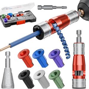 KPKL 9 in 1 Wire Stripper for Drill, Wire Stripping Tool and Twisting Connector Set, Quick Release Fitting Adjustable Cable Stripper, Tool Kit, Hand Tools, Tool Box