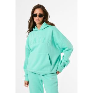 Kaiia Slogan Oversized Hoodie Spearmint