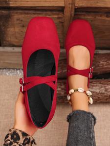 Women's Criss Cross Design Ballet Shoes, Lightweight Fashionable Dance Shoes for Women & Girls, Comfortable Sports Shoes for Daily Wear, Valentine's Day Gift