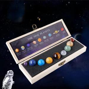Solar System Planet Crystal Ball, 1 Set Natural Crystal Mineral Specimen, Space Themed Party Gift for Kids Friends Lovers Classmates Astronomy Enthusiasts