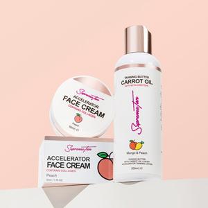 Deluxe Face & Body Tanning Bundle - Tanning Butter Carrot Oil Cream & Accelerator Face Cream