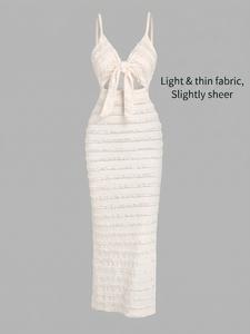 Women's Plain Bodycon Dress, Casual Fashion Spaghetti Strap Dress for Party Club Dating Wear, Ladies Spring & Fall Clothes