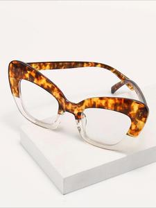 Women's Vintage Plastic Frame Glasses, Fashionable Plain Design, Reduces Eye Strain When Using Computers & Devices, All Seasons Wear