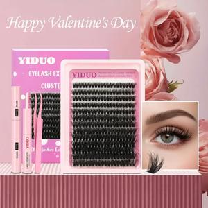 Natural Look eyelash Extensions,  Grafting Mixed Length Individual False Eyelashes with Lash Bond & Seal & Lash Tweezers, Eye Makeup Product for Women & Girls Back To School Lashes Extension Kit