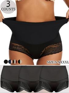 Women's Contrast Lace High Waist Shapewear Panty, Breathable Comfortable Tummy Control Shaper, Ladies Shapewear Bottoms for All Seasons