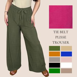 HL Sheer Tie Belt Plisse Trouser Elastic Waist Fits A Size 6-18 Spring/Summer