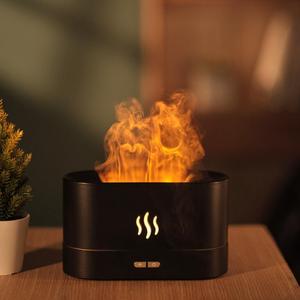 Simulated Flame Aromatherapy Essential Air Aroma Diffuser, 7 Flame Colors Noiseless Essential Oil Diffuser With Auto-Off Protection, USB Powered Desktop Humidifier