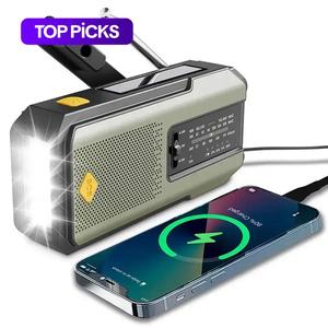 Hand-Crank/Solar Powered Radio, Emergency Audio Radio Equipment with 2000mAh Power Bank & LED Light, Summer Portable Compact SOS Alarm Weather Radio, Outdoor Essentals, Gift #TOP PICKS