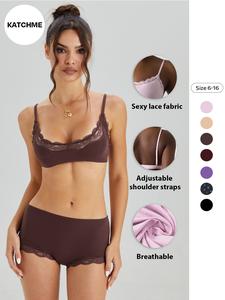 Lace Lingerie Set for Women, Sexy French Style Bra and Panty, Comfortable Home Wear, Elegant Underwear Collection