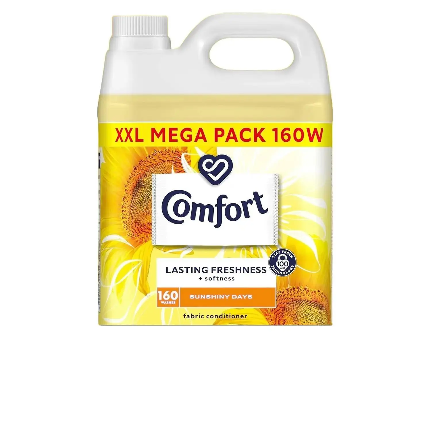 Comfort Sunshiny Days Fabric Conditioner with Stay Fresh technology for 100 days of freshness + fragrance* 160 wash 4800ml, Pack Of 1