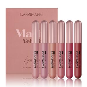 Langmanni 6 Color Velvet Matte Liquid Lipstick Set, Waterproof Long-Lasting Lip Gloss, Perfect for Daily Use, Bold & Vibrant Shades
