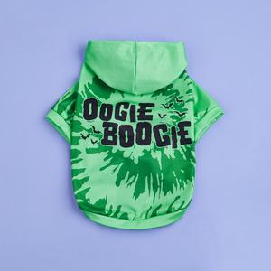 Cute Dog Hoodie, Green Oogie Boogie Letter Print Pet Hoodie, Pet Party Festival Cloth, Pet Clothes for Small Medium Dogs Cats, Dog & Cat Clothing