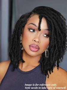 Women's 14inch Short Coily Dreadlock Synthetic Hair Wigs, Natural Fluffy Hair Wigs without Bangs, Chic Hair Wigs for Daily & Cosplay & Costume Party Decor