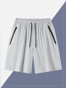 Men's Letter Print Zipper Pocket Cargo Shorts, Regular Fit Casual Comfy Breathable Shorts for Daily Wear, Men's Bottoms for Summer