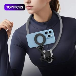 Magnetic Neck Mount, Hands-free Secure Holder for Phones, Suitable for Vlogging, Compatible with iPhone 15/14/13/12 Series, Cell Phone Mount #TOP PICKS