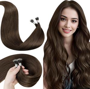 LaaVoo Nano Ring Hair Extensions Real Human Hair Nano Beads Extensions human hair Nano Tip 50 Gram Pre Bonded