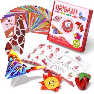 Gamenote Colorful Origami Kit, 54 Projects, 120 Double Sided Origami Paper Toys, Practice Papers, Origami Gift for 4+ Girls Boys Adult Beginners