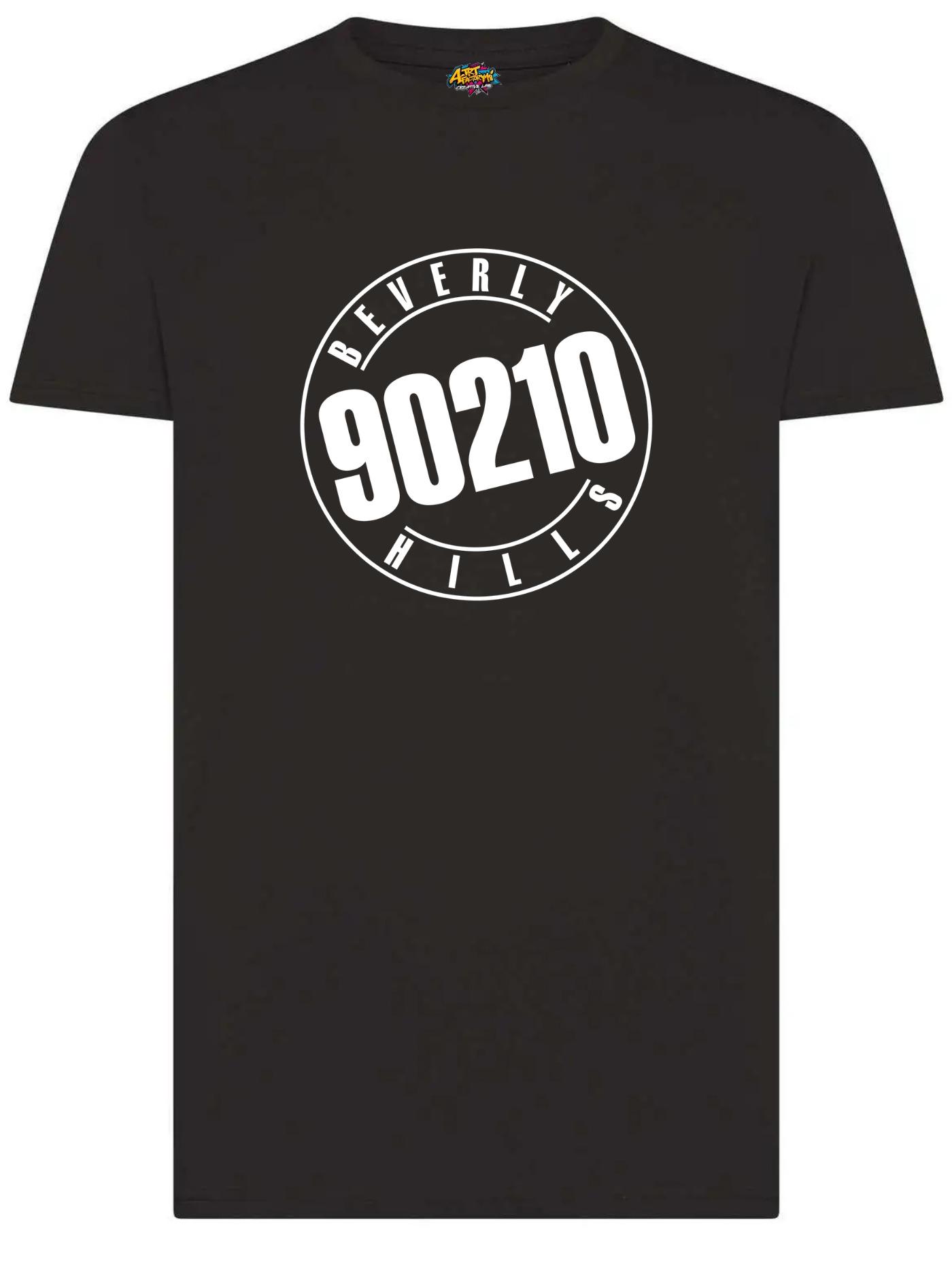 T-Shirt Beverly Hills 90210 Nera Unisex per Uomo e Donna con Design Iconico e Stile Casual