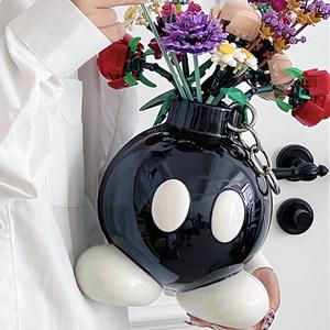 Cartoon Designed Ceramic Bouquet Vase, Decorative Vase, Creative Modern Desktop Decoration Flower Arrangement Container, Spring Home Decor Supplies, Girls Decorations, Summer Gifts