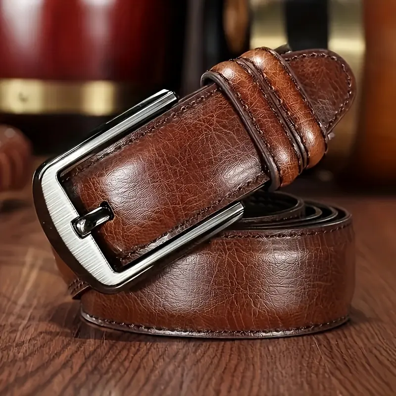 Men's Genuine Leather Cowhide Belt, Pin Buckle Belt, Middle-aged Youth Casual Men's Belt, Ideal Choice For Gifts