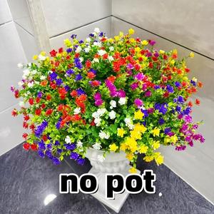 24 Bundles Artificial Flowers for Outdoors, UV Resistant Faux Plastic Greenery, Mixed Color Shrubs, Artificial Shrubbery for Garden, Porch, Window Decor