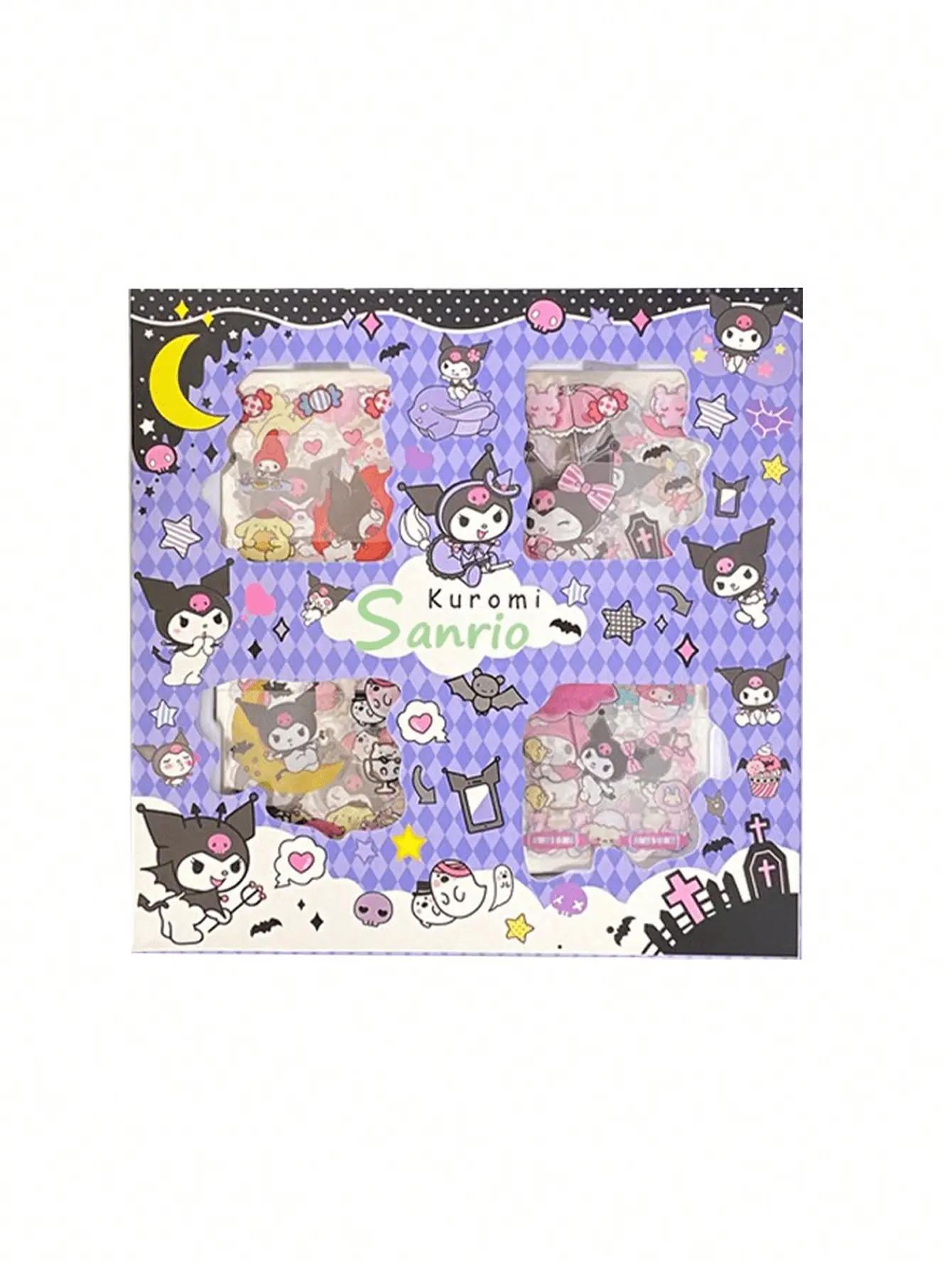 100Sheets/Box Stickers Kawaii Hello Kittys Kuromis Cinnamorolls Melodys Stickers Waterproof Hand Account Material Kitty Cat