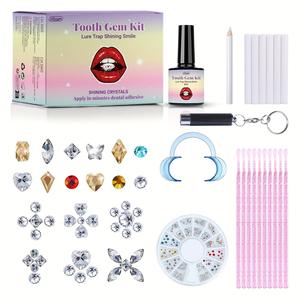 Tooth Gem Kit, 1 Box DIY Teeth Jewelry with Glue and Light, Fashion Crystals for Shiny Smile, Perfect for Parties, EDM Festivals, Self-Expression