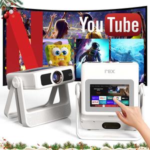 A5Pro XBJ   Bluetooth 5.2 Portable  4K/1080P Full HD ,7-inch capacitive touch secondary screen 2.69-inch LCD primary screen,Outdoor Movie Office Use Home Theater / Business Presentation / Camping  Mobile Phone Wireless Projector Christmas Gifts