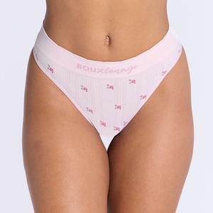 Boux Avenue Ribbed Seamless Ditsy Floral Thong Embroidered Soft Comfy Lounge Knickers