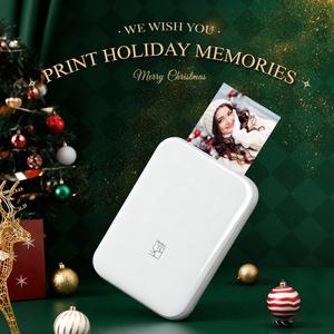 HPRT Portable Color Photo Printer – Inkless ZINK Printing, Sticky Photo Paper, iOS & Android Compatible-Valentine’s Day Gift